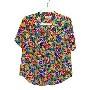 🦬VNTG STUART RANDOLPH sheer button up blouse 14